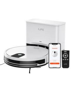 ILIFE G9 Pro Robot Vacuum Cleaner with Self-Emptying Station (Upgraded), 2-in-1 Vacuum and Mop, 3000Pa Suction, with Remote Control, Support Alexa/Google Home, Ideal for Pet Hair, Carpets and Hard Floors - White