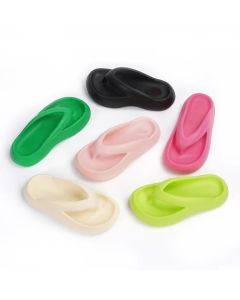 Wholesale Custom Logo Summer Platform EVA Slippers For Women Pillow Slides Cloud Flip-Flops Slippers Ladies Sandal