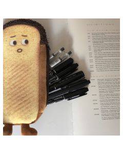Cat Fan Emotional Bread Pencil Case Cute Cartoon Toast Japanese Funny Creative Student Stationery Gift Unisex