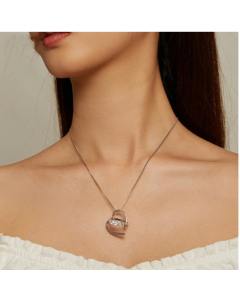 Sterling Silver S925 White Gold Plated Zircon Moissanite Necklace