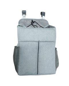 Baby Bed Organizer Newborn Crib Diaper Storage Hanging Bags Bedside Shelf Bag(Linen Gray)