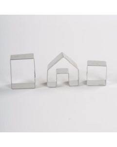 Christmas Gingerbread House Biscuit Cutter Set 3 in 1 Stainless Steel Cookie Mould(BXG6254)