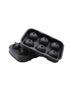 Bar Whiskey Silicone Ice Tray Mold, Specification: 6 Grid Round(Black)