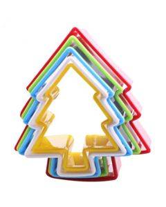 5pcs / Set Cookies Plastic Cake Mould Biscuit Plunger Forms DIY Baking Tools(Tree)