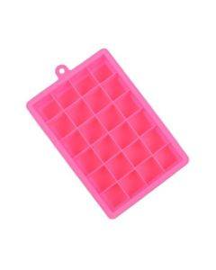 24 Grids Silicone Ice Cube Tray Molds Square Shape Ice Cube Maker Fruit Popsicle Ice Cream Mold(Rose red)