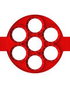 Food Grade Baking Tool Breakfast Seven-Hole Omelette(Red)