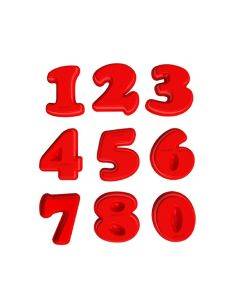 5 PCS Food Grade Silicone Cake Mould Digital Chocolate Biscuit Baking Mould