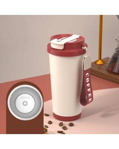 530ml 316 Stainless Steel Thermos Cup Coffee Mug Double Drinking Water Cup(Red)