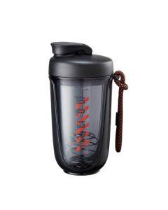 550ml Stainless Steel Stirring Ball Plastic Water Cup With Scale Portable Sports Handle Water Cup Shaking Cup(Black)