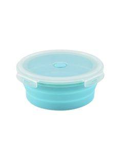 Microwave Portable Folding Lunch Box Round Silicone Lunch Box Random Colour Delivery