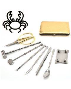 8 in 1 Stainless Steel Household Crab Eating Tool Set(Golden)