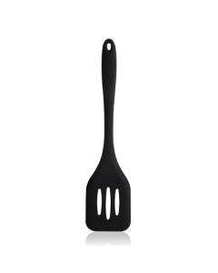 One-piece High Temperature Resistant Silicone Non-stick Spatula Kitchen Kitchenware Leak Shovel(Black)