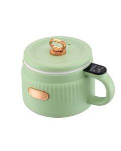 MC12B Small Multi-Functional Home Dormitory Instant Noodles Cooking Pot Non-Stick Electric Hot Pot US Plug(Matcha Green)