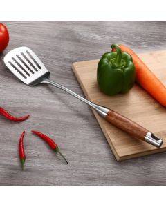 304 Stainless Steel Wooden Handle Kitchenware Kitchen Equipment, Style: Slotted Shovel