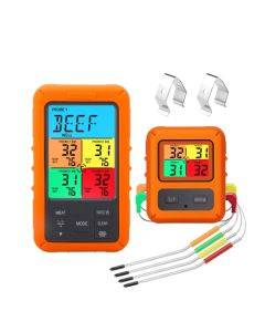 TS-TP40-X Wireless Color Screen Electronic Digital Food Thermometer(Orange)