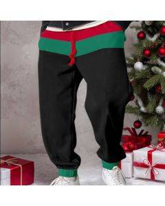 Men's Sweatpants Joggers Trousers Drawstring Elastic Waist Elastic Cuff Color Block Patchwork Comfort Breathable Casual Holiday Sports Fashion Black White