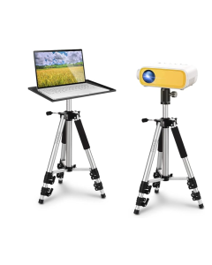 SKERELL Projector Stand Tripod Adjustable: Universal Laptop Standing Height from 17" to 48" with Tray Ball Head Carry Bag for Computer Camera
