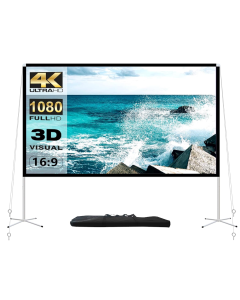AODIOU Projector Screen and Stand Portable Outdoor