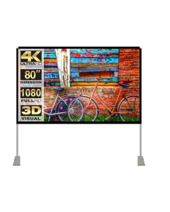 Hoin Portable Projector Screen Stand Outdoor: Movie Projection Screen 80 inch 4K HD16:9 Outside Screen with Carry Bag for Home Theater Backyard Cinema Travel Foldable Anti Crease