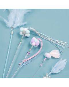 Cat Teaser Stick Bite Resistant Pet Feather Bells Cat Toys Interactive Cat Toy 3 Piece Set