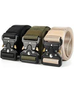 BAAD Men's Nylon Belt, Military Tactical Belts, Breathable Canvas Belt with Adjustable Zinc Alloy Buckle 130cm (Black)