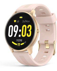 AGPTEK Relógio inteligente para mulheres, smartwatch para telefones Android e iOS, rastreador de atividades à prova d'água IP68 com tela colorida sensível ao toque, monitor de frequência