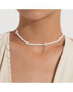 Rice beads flower necklace women fashion temperament