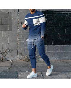 Men's Personalized Polo Shirt And Pants Two Piece Set