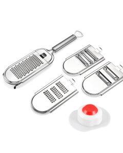 Stainless steel vegetable cutter and grater, specifications: four blades + hand guard, color box