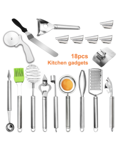 Stainless steel vegetable cutter and grater, specifications: 4 blades + finger guard, color box