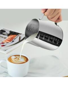1000ml 304 stainless steel pointed mouth latte art cup with graduated measuring cup milk foam cup coffee maker