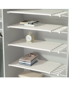 Expandable Closet Tension Shelf Storage Rack for Wardrobe, Kitchen, Bathroom