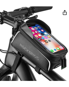 ROCKBROS Bolsa de quadro frontal para telefone de bicicleta, bolsa de bicicleta, à prova d'água, suporte de telefone para bicicleta, bolsa de tubo superior, capa de telefone para bicicleta,
