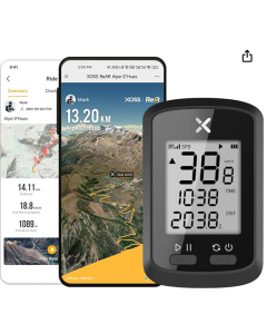 XOSS Computador de bicicleta G GPS, velocímetro e odômetro Bluetooth sem fio, computador de ciclismo, rastreador de MTB, com visor LCD automático de luz de fundo, IPX7 à prova d'água para todas as bicicletas, bicicleta elétrica