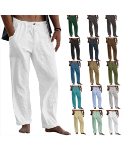 Men's linen beach casual loose-fitting pants
