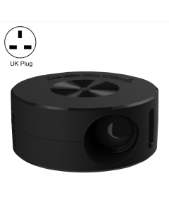 T200 1500 Lumens 1920x1080P LED Mini Projector British Standard (Black)