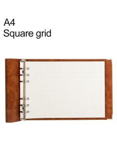 A4 imitation leather loose-leaf grid notebook, style: Cornell checkered core