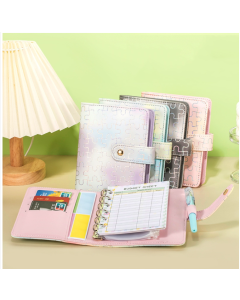 A7 Jigsaw Pattern Highly Colorful Handbook Carrying Pocket Notebook Loose-leaf Notebook Cash Budget Book