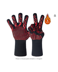 Chotye Luvas de churrasco resistentes ao calor,1472 ℉ (800 ℃) luvas de forno resistentes a temperaturas extremamente altas, 1 par de luvas de silicone antiderrapantes para grelhar, cozinhar, cortar e fritar (vermelho)