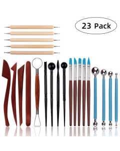 23-Piece Wooden Clay Molding Clay Tool Set Multi-Functional Carving Combo Set