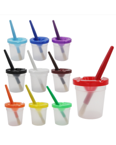 Children's Plastic Pen Wash Cup Pig Bristle Doodle Painting Brush Set