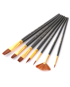 ZHU TING 21pcs/3Sets Nylon Brush Watercolor Brush Oil Brush Art Painting Supplies (Pearl Black)