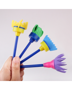 5 sets to sell sponge painting brush Children's art stamp tools, color random delivery (4pcs/set broom)