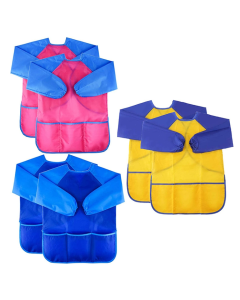 6pcs/set Children's Painting Waterproof & Stain Resistant Reversible Coverall (M)