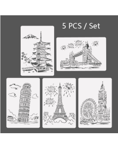 Architecture Series Painting Template Theme City A4 Lace Ruler Template