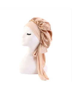 TJM-301-1 Simulation Silk Adjustable Stretch Wide-brimmed Nightcap Sateen Fluttering Band Round Hat Shower Cap Hair Care Hat, Size: average size