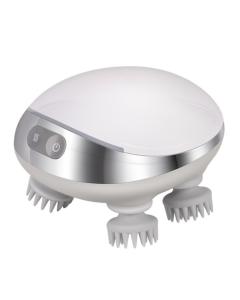 K111 Hot Compress Red Light Head Massager Electric Kneading Vibration Waterproof Head Massager (White)