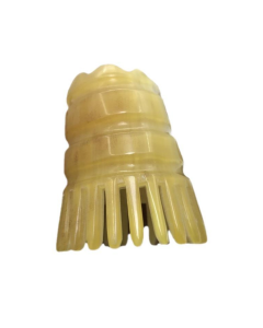 Cylindrical Cow Horn Comb Short Hair Wash Brush, Color Random Shipment