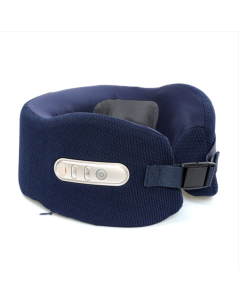 Neck Massager U-Shape Hot Compress Shoulder & Neck Massage Pillow (Navy)