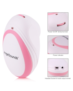 JPD-100S Mini Home Use Fetal Doppler Prenatal Infant Ultrasound Detector Fetal Heart Doppler Monitor (Pink)
